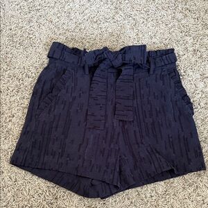 Aqua Navy Ruffle Tie Shorts
